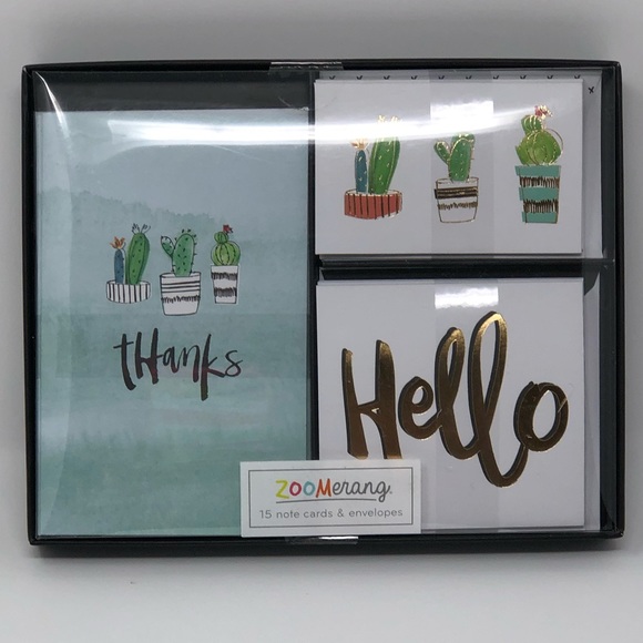 zoomerang Other - Cactus Doodle Thank You & Note Card Set